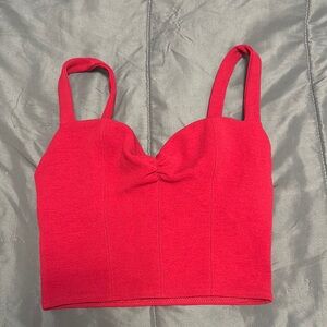 Zara Vibrant Red Sweetheart Crop Top